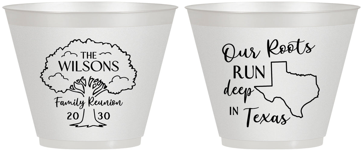 Custom Family Reunion 9 oz Wine Frosted Cups - Texas | 160055
