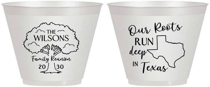 Custom Family Reunion 9 oz Wine Frosted Cups - Texas | 160055