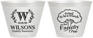 Custom Family Reunion 9 oz Wine Frosted Cups - Monogram Tree | 160056