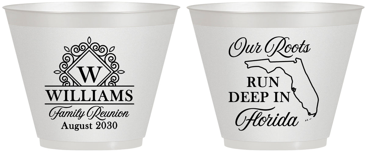 Custom Family Reunion 9 oz Wine Frosted Cups - Florida | 160057