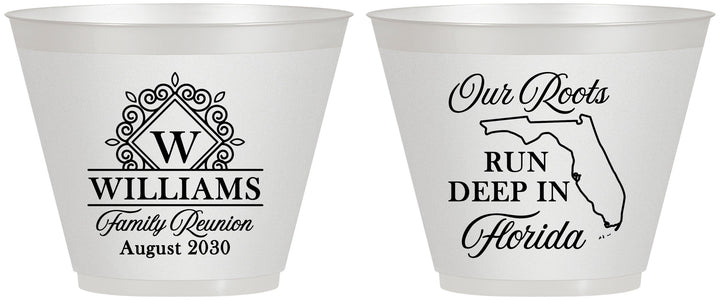 Custom Family Reunion 9 oz Wine Frosted Cups - Florida | 160057
