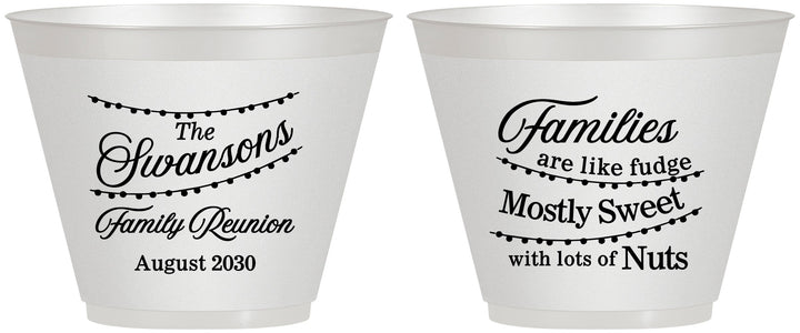 Custom Family Reunion 9 oz Wine Frosted Cups - String Lights | 160059