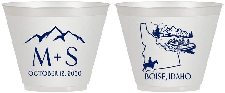 Custom Wedding 9 oz Wine Frosted Cups - Idaho | 161