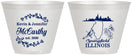 Custom Wedding 9 oz Wine Frosted Cups - Illinois | 162