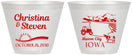 Custom Wedding 9 oz Wine Frosted Cups - Iowa | 164