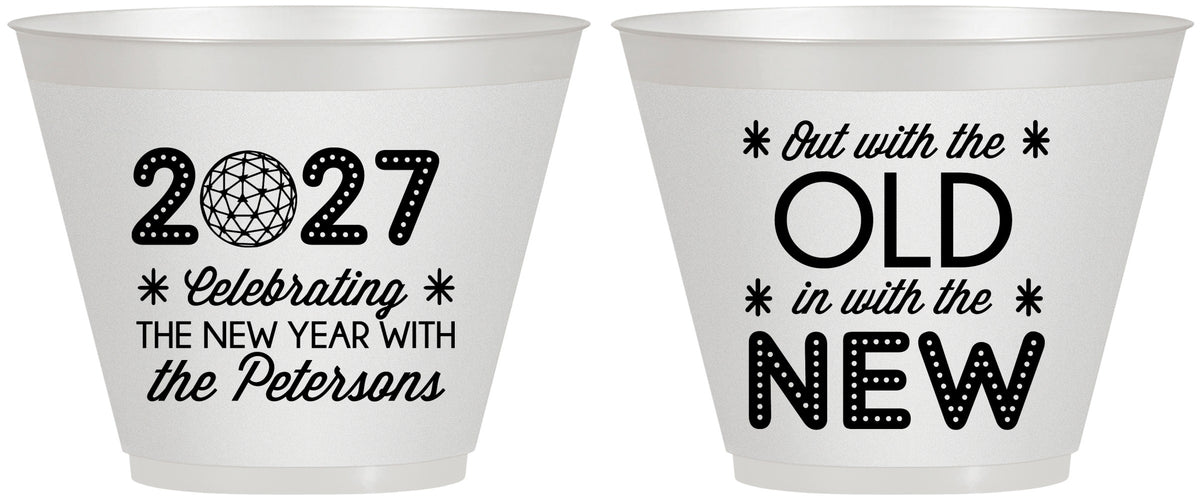 Custom New Years 9 oz Wine Frosted Cups - 2027 Out With The Old | 170000