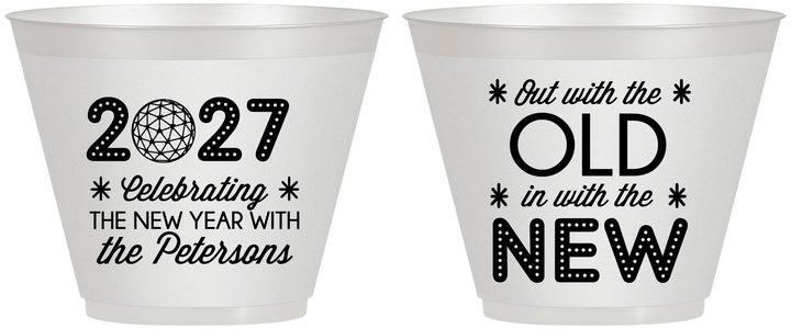 Custom New Years 9 oz Wine Frosted Cups - 2027 Out With The Old | 170000