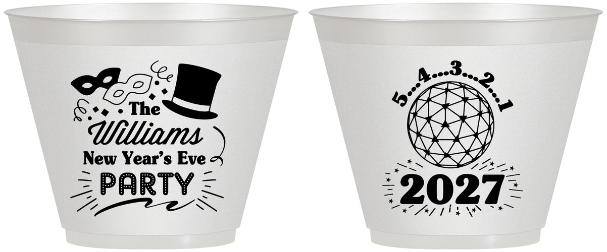 Custom New Years 9 oz Wine Frosted Cups - 2027 Ball | 170005