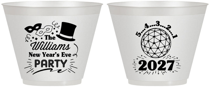 Custom New Years 9 oz Wine Frosted Cups - 2027 Ball | 170005