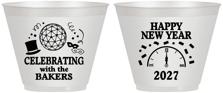Custom New Years 9 oz Wine Frosted Cups - 2027 Countdown | 170010