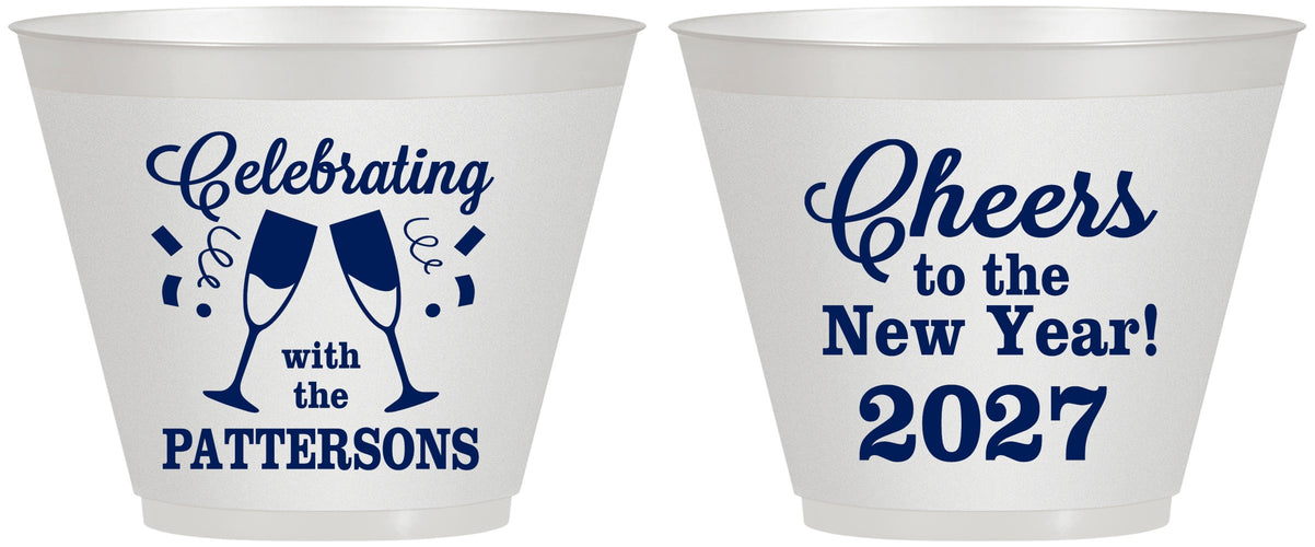 Custom New Years 9 oz Wine Frosted Cups - 2027 Cheers | 170011