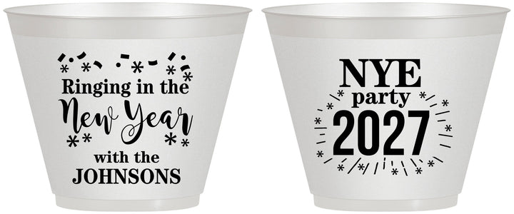 Custom New Years 9 oz Wine Frosted Cups - 2027 Ringing In | 170013