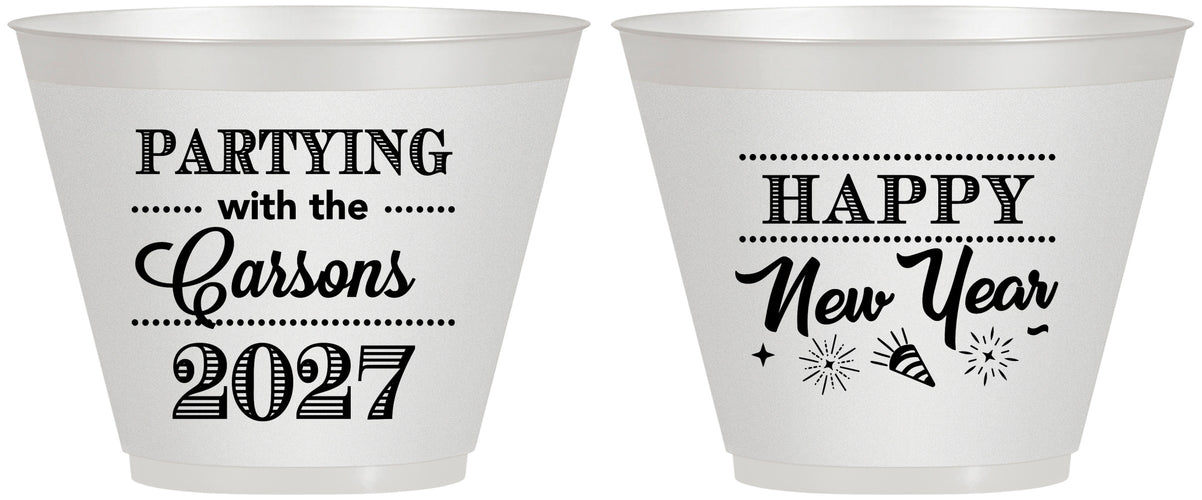 Custom New Years 9 oz Wine Frosted Cups - 2027 Nye | 170016