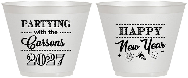 Custom New Years 9 oz Wine Frosted Cups - 2027 Nye | 170016