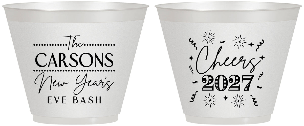 Custom New Years 9 oz Wine Frosted Cups - 2027 Cheers | 170018