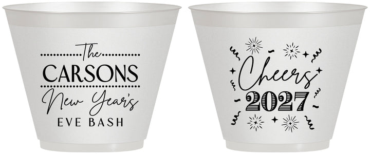 Custom New Years 9 oz Wine Frosted Cups - 2027 Cheers | 170018