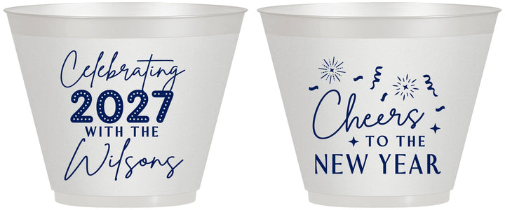 Custom New Years 9 oz Wine Frosted Cups - 2027 Cheers | 170019