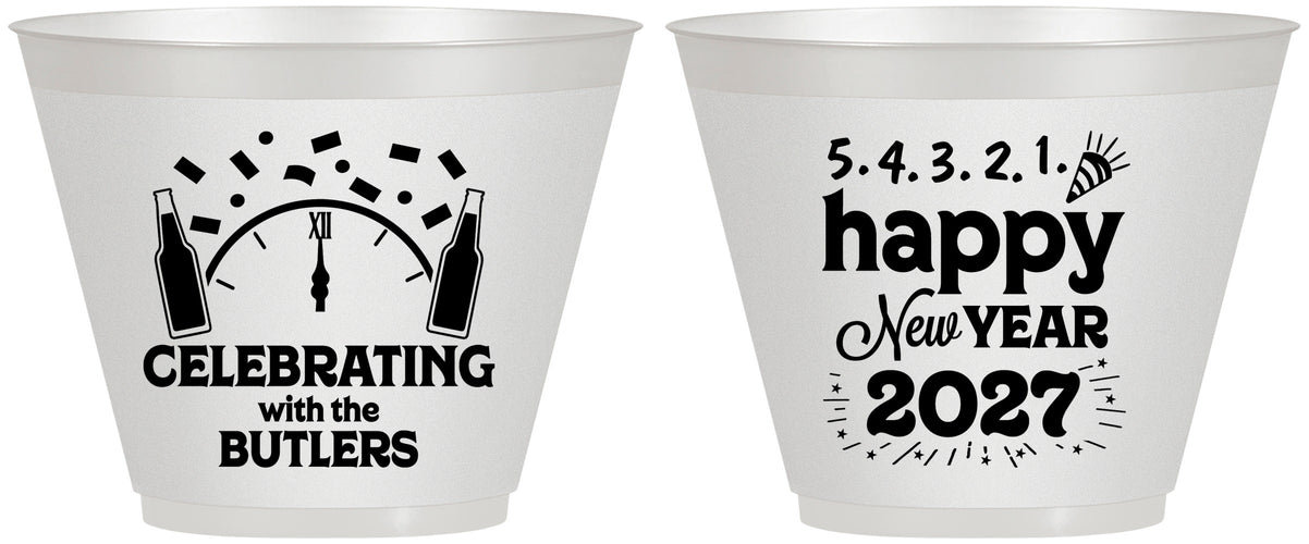 Custom New Years 9 oz Wine Frosted Cups - 2027 Countdown | 170021
