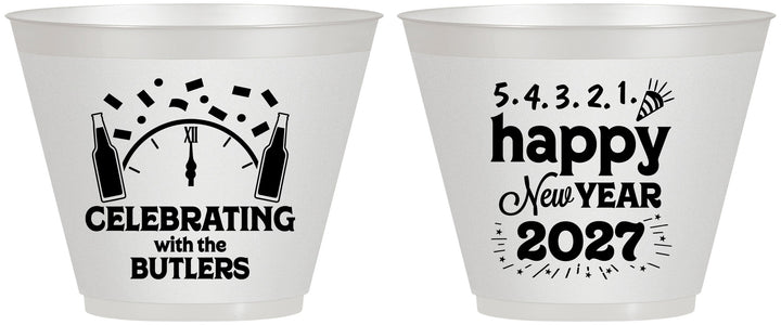 Custom New Years 9 oz Wine Frosted Cups - 2027 Countdown | 170021