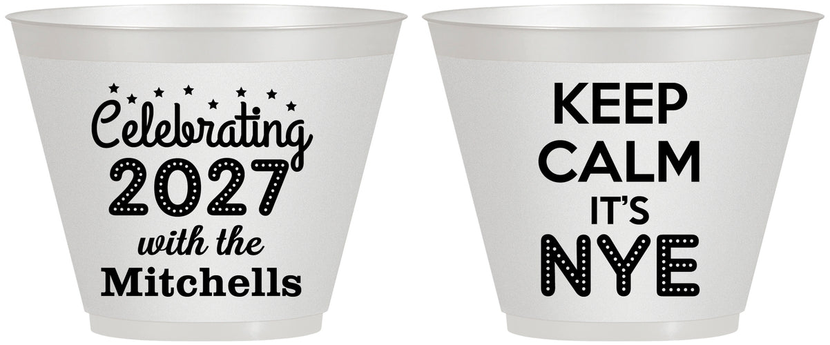 Custom New Years 9 oz Wine Frosted Cups - 2027 Nye | 170025