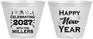 Custom New Years 9 oz Wine Frosted Cups - 2027 Nye Confetti | 170028