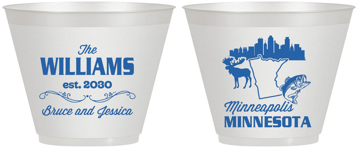 Custom Wedding 9 oz Wine Frosted Cups - Minnesota | 172