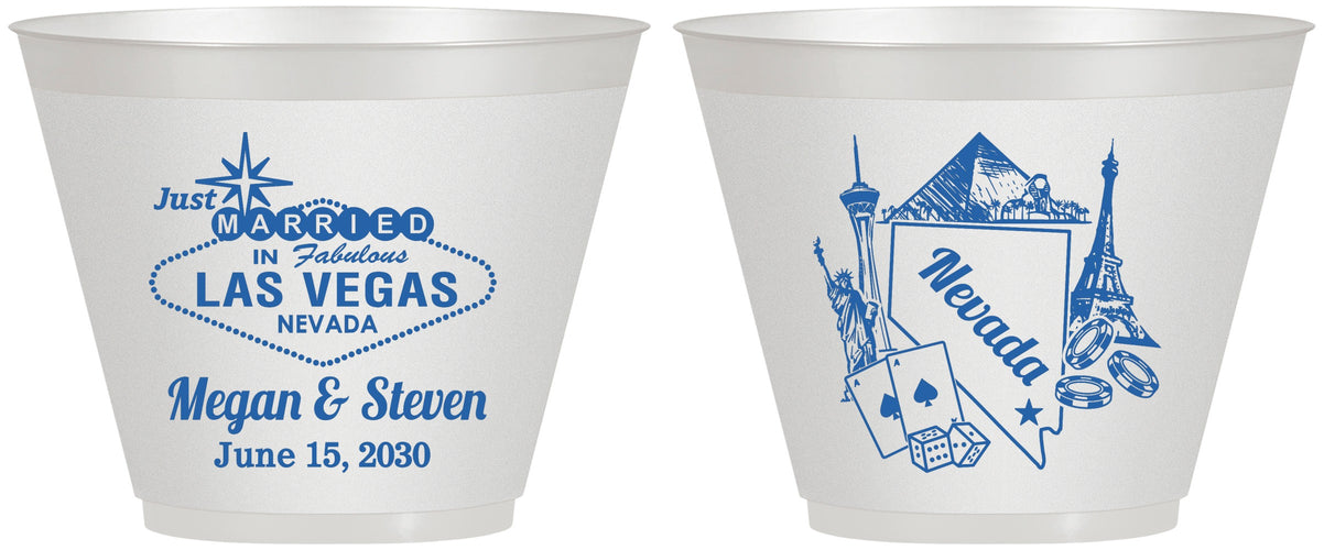 Custom Wedding 9 oz Wine Frosted Cups - Nevada | 177