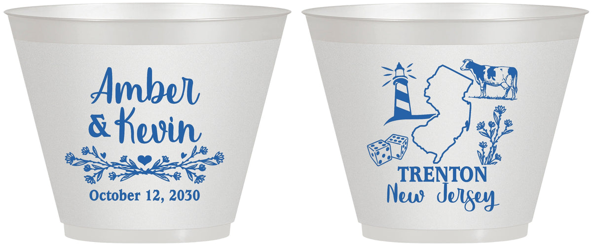 Custom Wedding 9 oz Wine Frosted Cups - New Jersey | 179