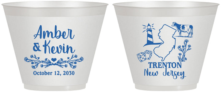 Custom Wedding 9 oz Wine Frosted Cups - New Jersey | 179