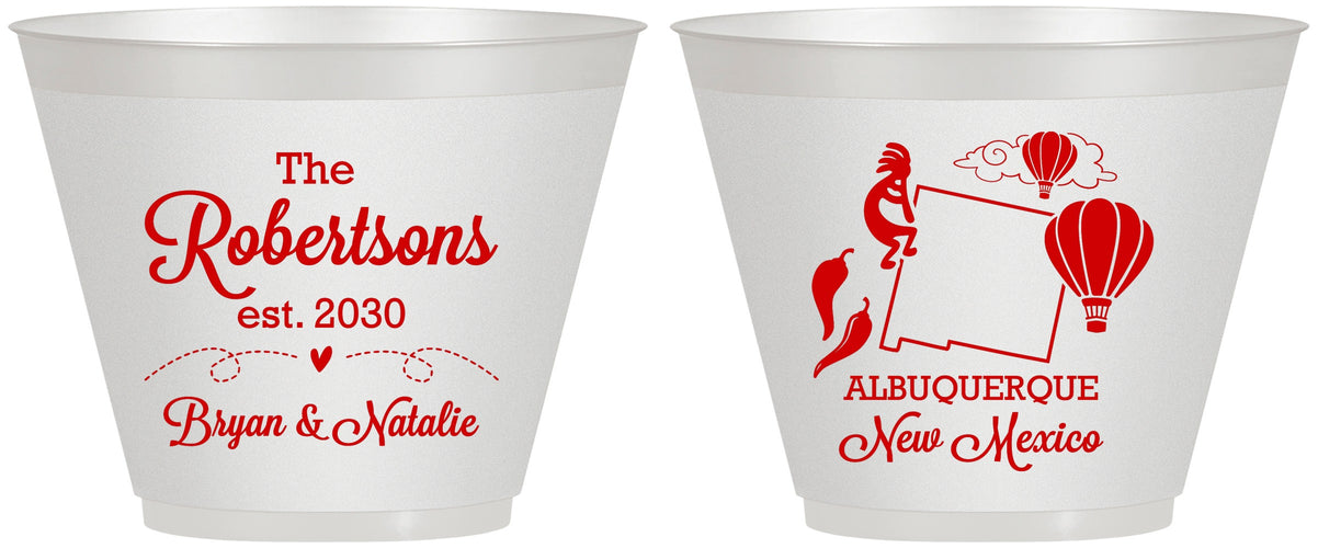 Custom Wedding 9 oz Wine Frosted Cups - New Mexico | 180