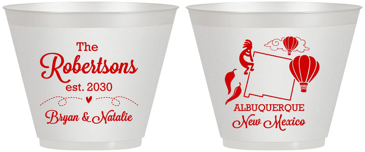 Custom Wedding 9 oz Wine Frosted Cups - New Mexico | 180