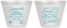 Custom Family Vacation 9 oz Wine Frosted Cups - Beach Toes In The Sand | 180000