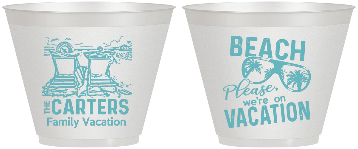 Custom Family Vacation 9 oz Wine Frosted Cups - Relax We Are On Vacation | 180006