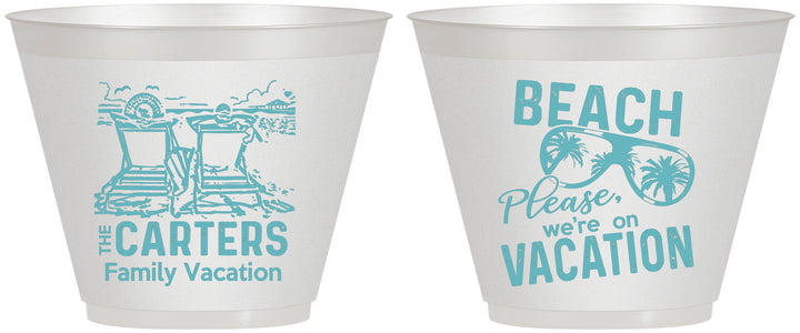 Custom Family Vacation 9 oz Wine Frosted Cups - Relax We Are On Vacation | 180006