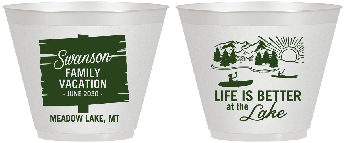 Custom Family Vacation 9 oz Wine Frosted Cups - Life Is Better At The Lake | 180010