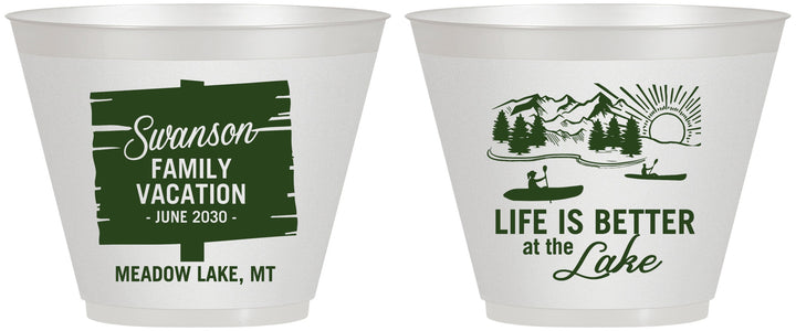 Custom Family Vacation 9 oz Wine Frosted Cups - Life Is Better At The Lake | 180010