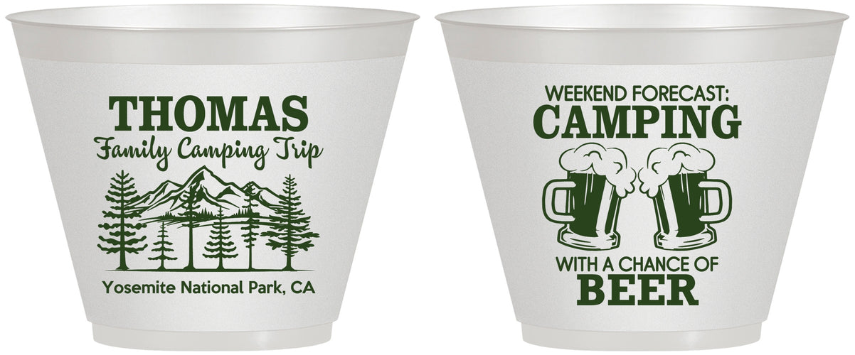 Custom Family Vacation 9 oz Wine Frosted Cups - Camping Park | 180013
