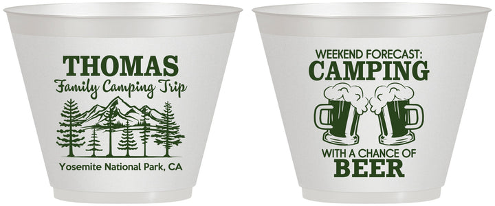 Custom Family Vacation 9 oz Wine Frosted Cups - Camping Park | 180013