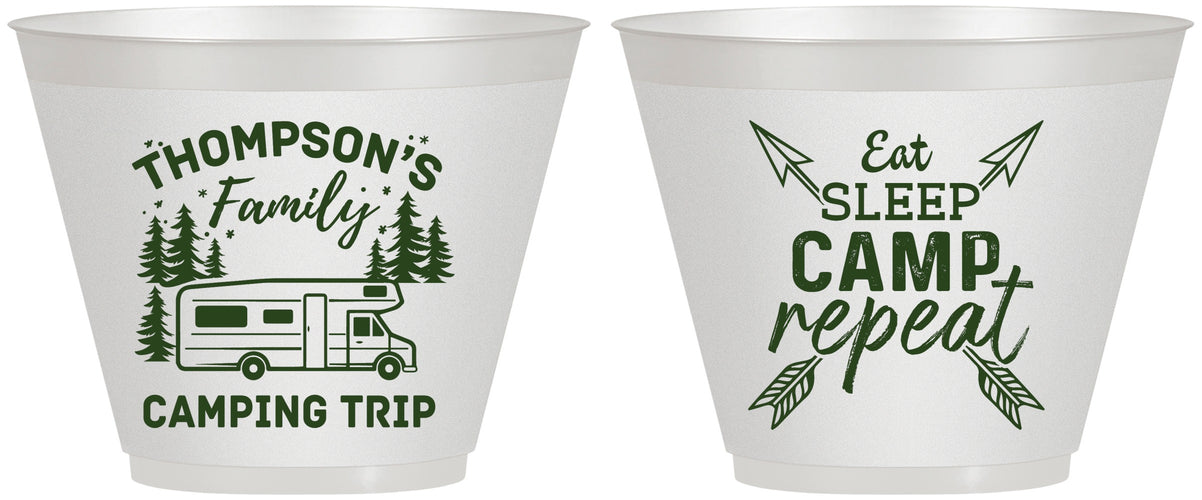 Custom Family Vacation 9 oz Wine Frosted Cups - Camping Trip | 180016