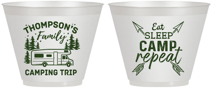Custom Family Vacation 9 oz Wine Frosted Cups - Camping Trip | 180016