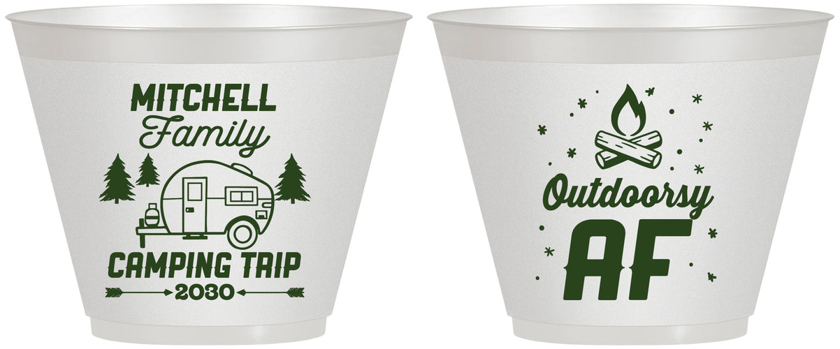 Custom Family Vacation 9 oz Wine Frosted Cups - Camping Trip | 180018