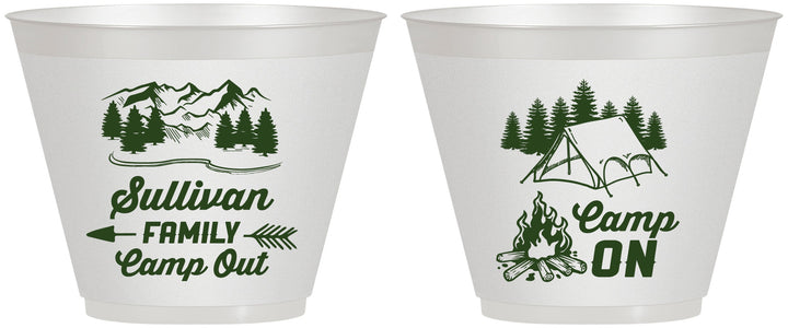 Custom Family Vacation 9 oz Wine Frosted Cups - Family Camp Out | 180019