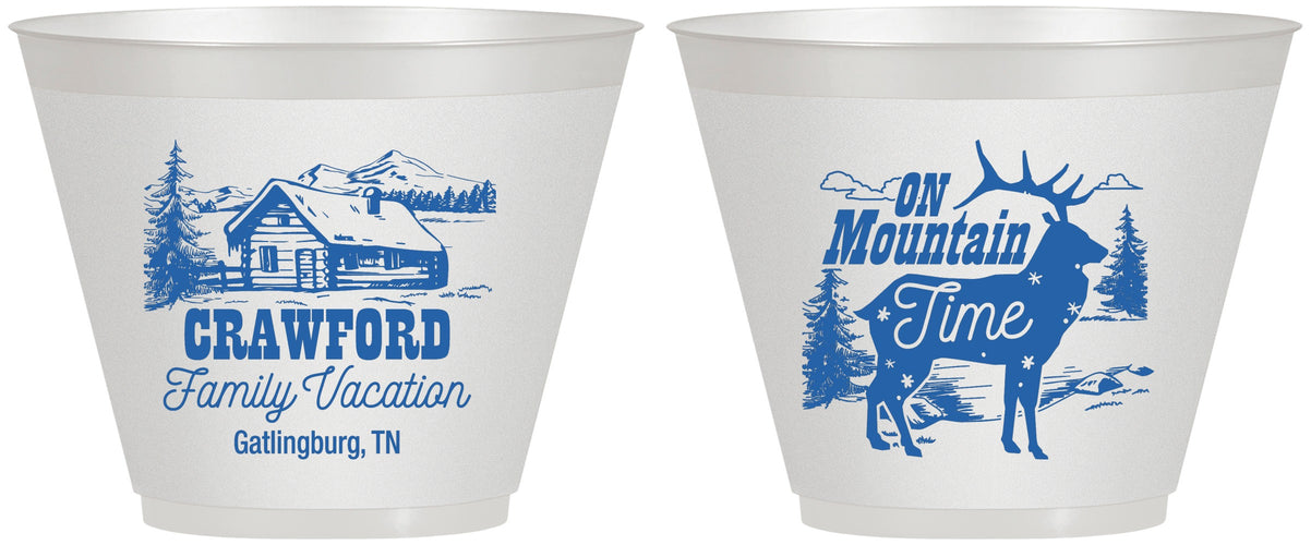 Custom Family Vacation 9 oz Wine Frosted Cups - Mountain | 180027