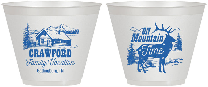 Custom Family Vacation 9 oz Wine Frosted Cups - Mountain | 180027