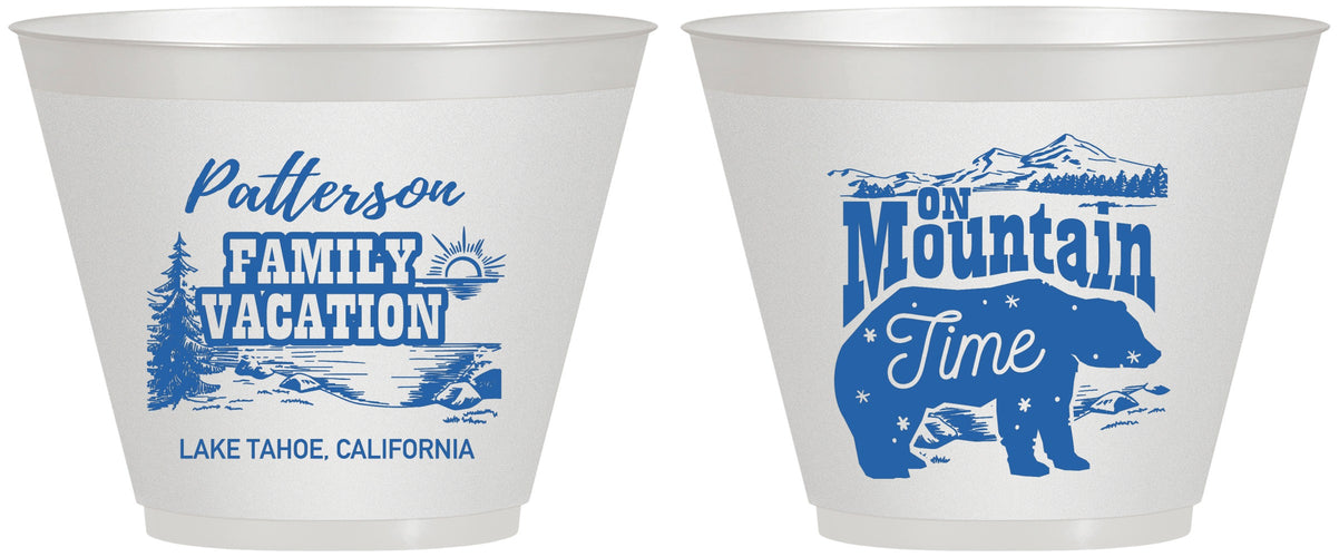 Custom Family Vacation 9 oz Wine Frosted Cups - Mountain | 180028