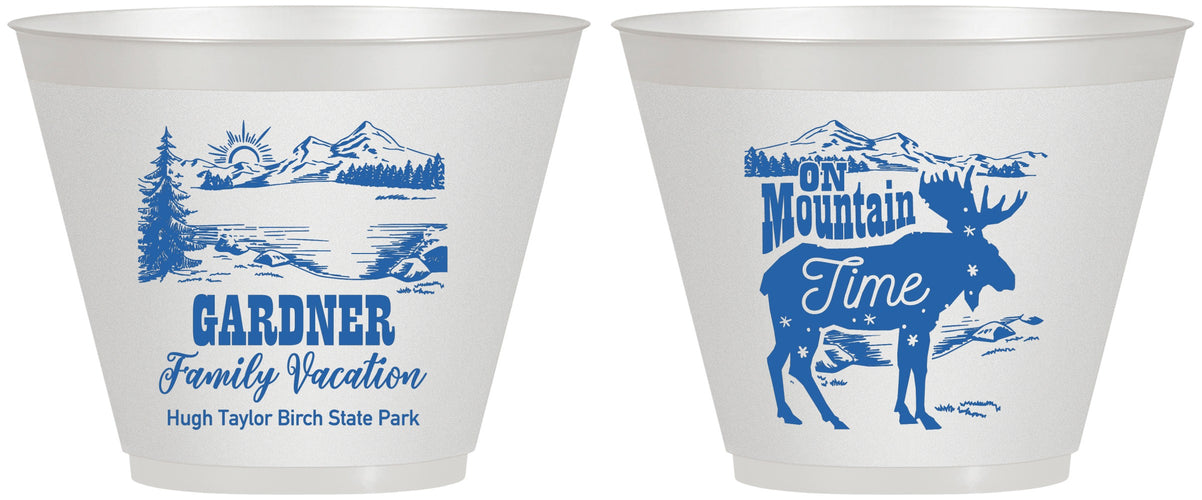 Custom Family Vacation 9 oz Wine Frosted Cups - Mountain | 180029