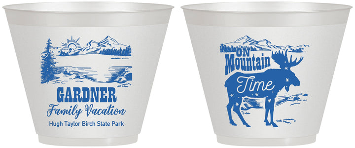 Custom Family Vacation 9 oz Wine Frosted Cups - Mountain | 180029