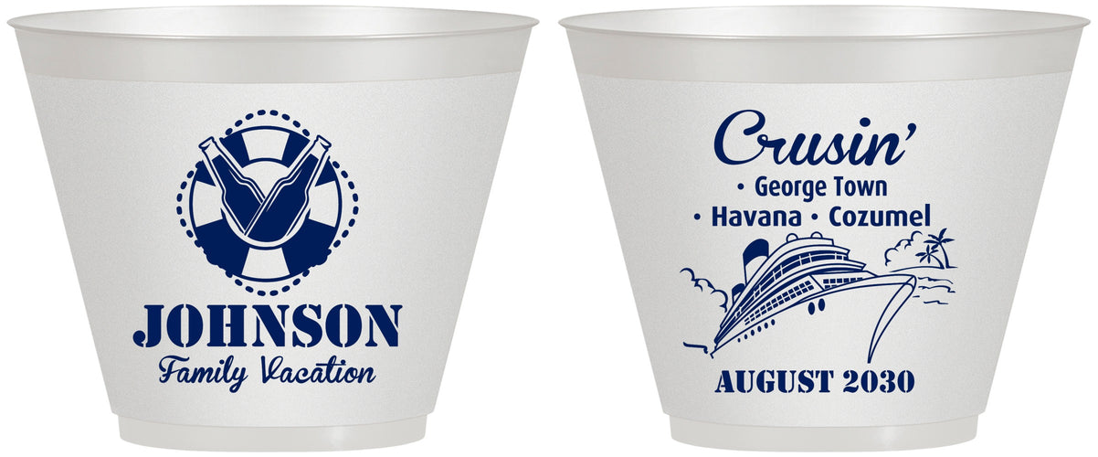 Custom Family Vacation 9 oz Wine Frosted Cups - Cruisin Ship | 180039