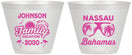 Custom Family Vacation 9 oz Wine Frosted Cups - Bahamas | 180041