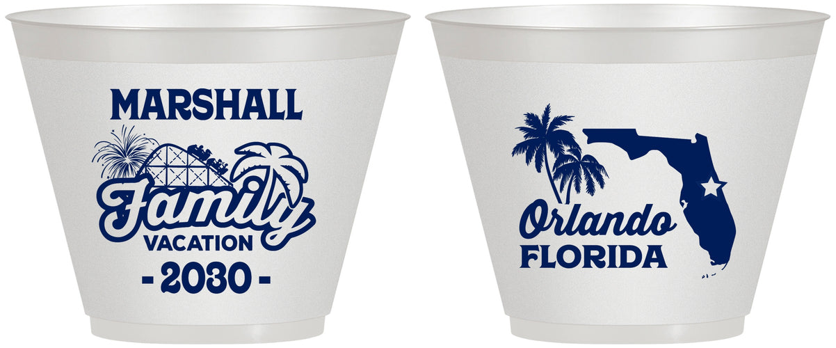 Custom Family Vacation 9 oz Wine Frosted Cups - Orlando | 180043